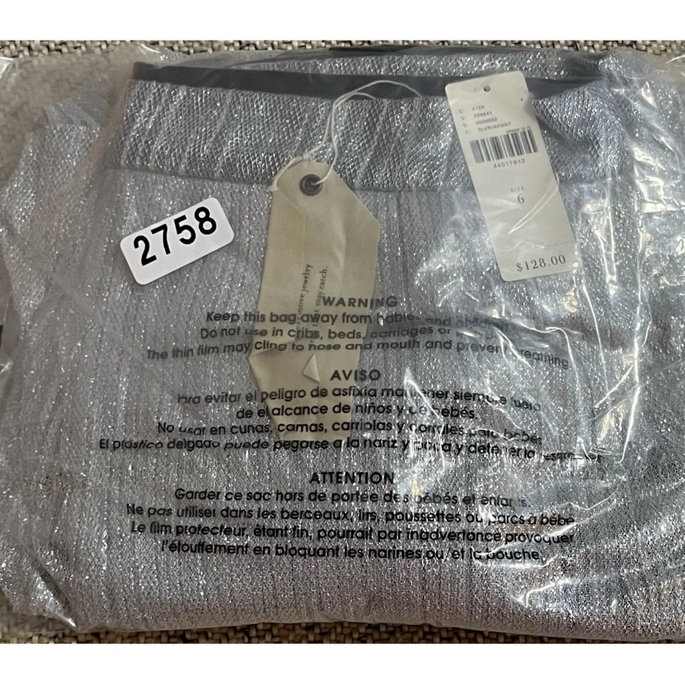 Anthropologie Maeve Metallic Silver Skirted Pants NWT Size 6 (Small) - Picture 12 of 13